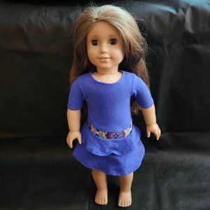 American Girl Doll Girl Saige Copeland 2008 Blue Dress